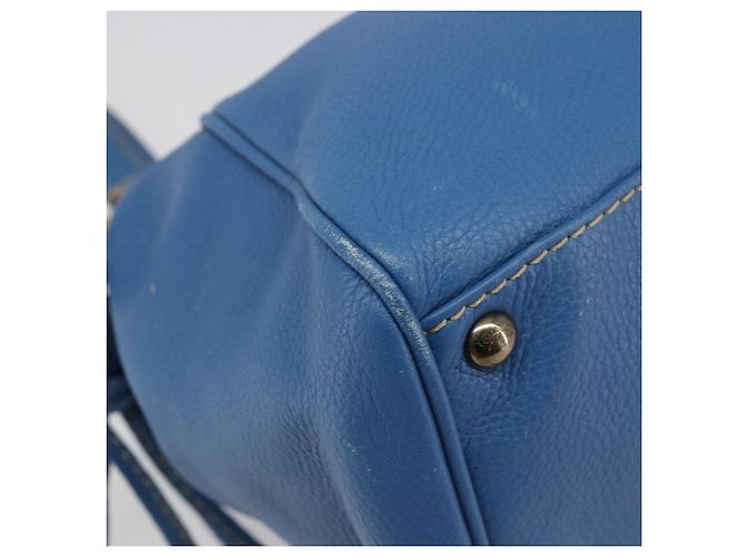Borsa Tote Salvatore Ferragamo Gancini in pelle blu e oro Auth 185584A D'oro - vista 14