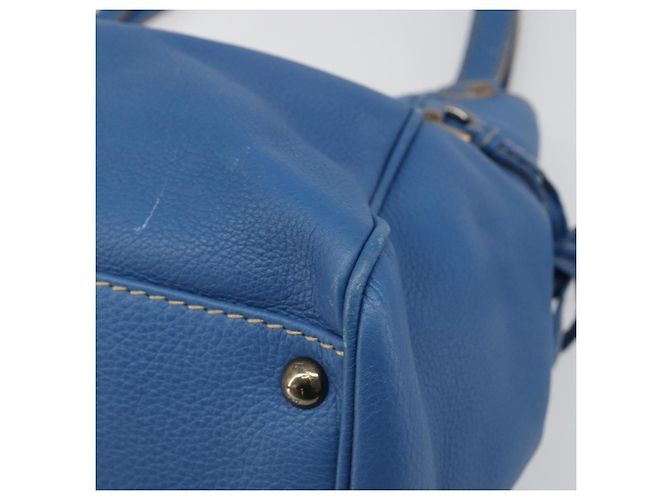 Borsa Tote Salvatore Ferragamo Gancini in pelle blu e oro Auth 185584A D'oro - vista 15
