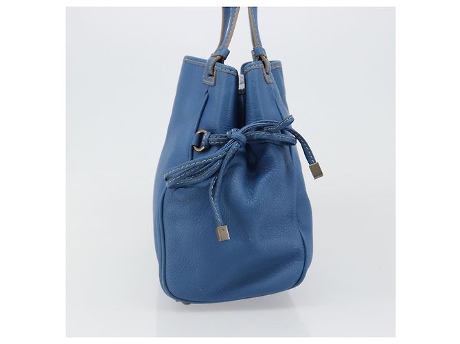 Borsa Tote Salvatore Ferragamo Gancini in pelle blu e oro Auth 185584A D'oro - vista 3