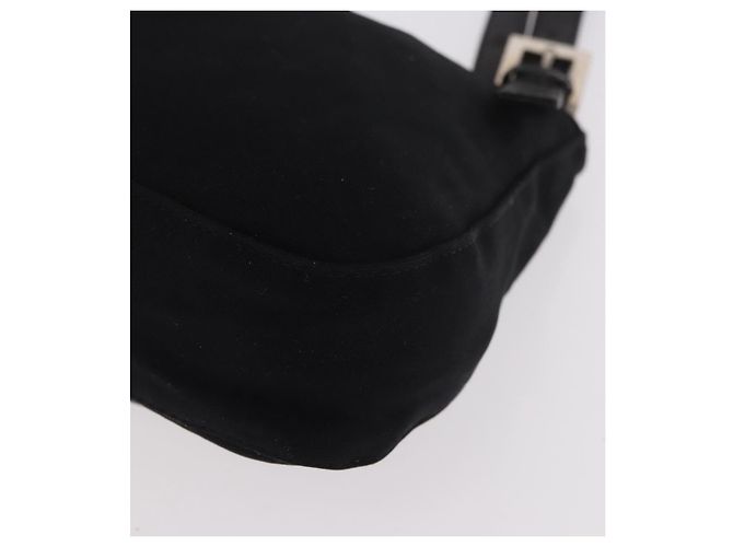 Borsa a tracolla FENDI Mamma Baguette in jersey di cotone Nero Argento Auth 186336 - vista 15