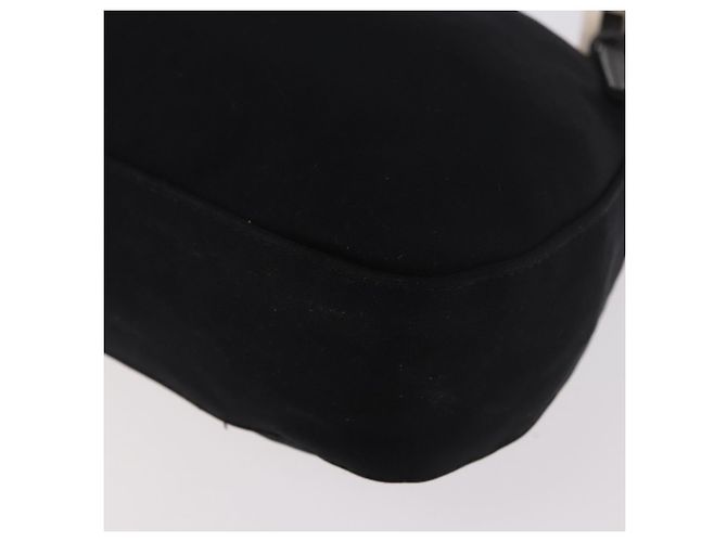 Borsa a tracolla FENDI Mamma Baguette in jersey di cotone Nero Argento Auth 186336 - vista 17