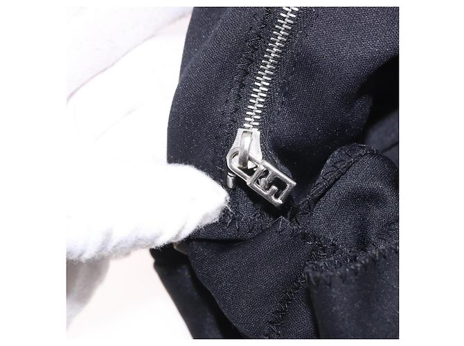 Borsa a tracolla FENDI Mamma Baguette in jersey di cotone Nero Argento Auth 186336 - vista 22