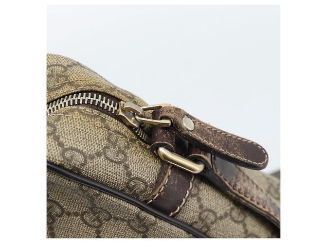 Borsa a Spalla GUCCI GG Supreme PVC Beige Oro 233268 Auth ka4763 D'oro - vista 10