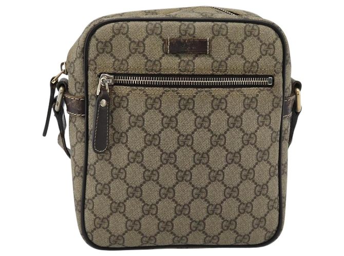 Borsa a Spalla GUCCI GG Supreme PVC Beige Oro 233268 Auth ka4763 D'oro - vista 13