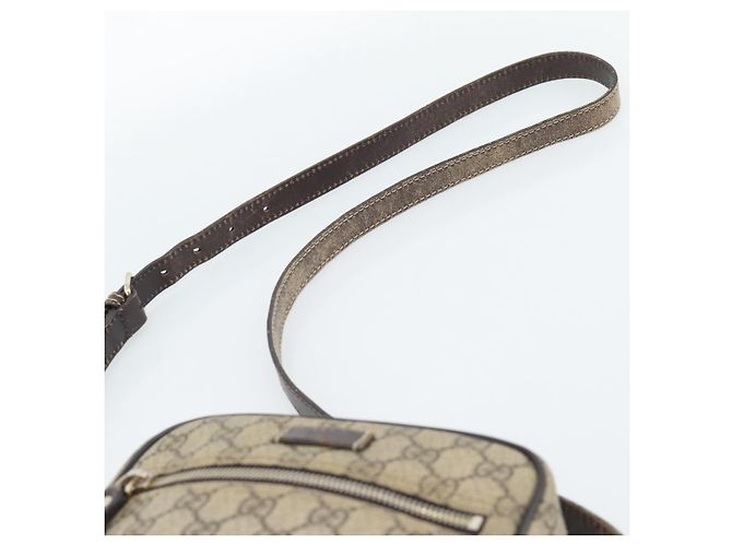 Borsa a Spalla GUCCI GG Supreme PVC Beige Oro 233268 Auth ka4763 D'oro - vista 14