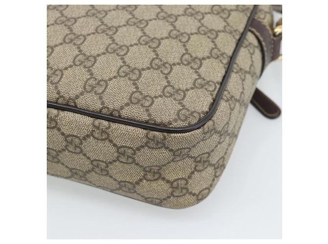 Borsa a Spalla GUCCI GG Supreme PVC Beige Oro 233268 Auth ka4763 D'oro - vista 17