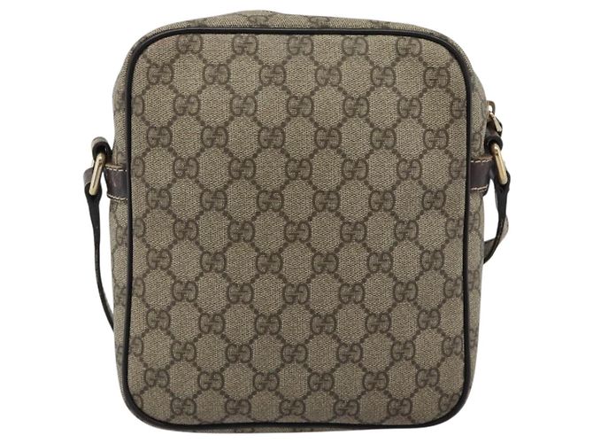 Borsa a Spalla GUCCI GG Supreme PVC Beige Oro 233268 Auth ka4763 D'oro - vista 2
