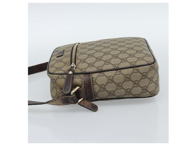 Borsa a Spalla GUCCI GG Supreme PVC Beige Oro 233268 Auth ka4763 D'oro - vista 3