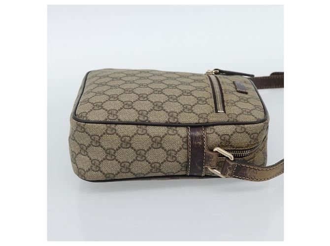 Borsa a Spalla GUCCI GG Supreme PVC Beige Oro 233268 Auth ka4763 D'oro - vista 4