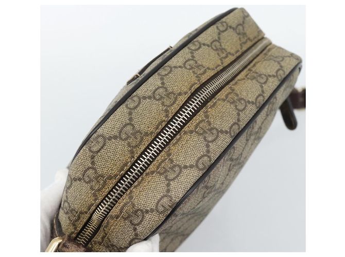 Borsa a Spalla GUCCI GG Supreme PVC Beige Oro 233268 Auth ka4763 D'oro - vista 6