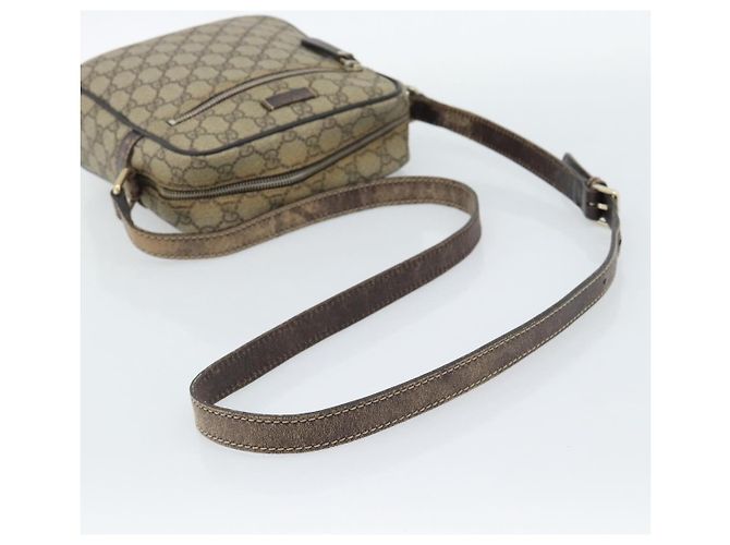 Borsa a Spalla GUCCI GG Supreme PVC Beige Oro 233268 Auth ka4763 D'oro - vista 7