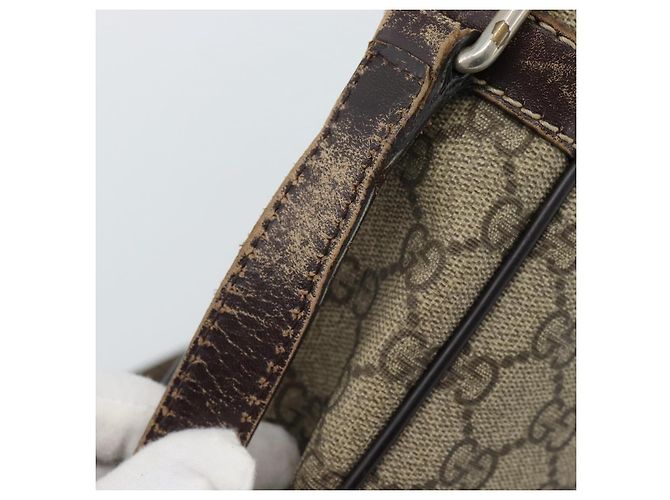 Borsa a Spalla GUCCI GG Supreme PVC Beige Oro 233268 Auth ka4763 D'oro - vista 9