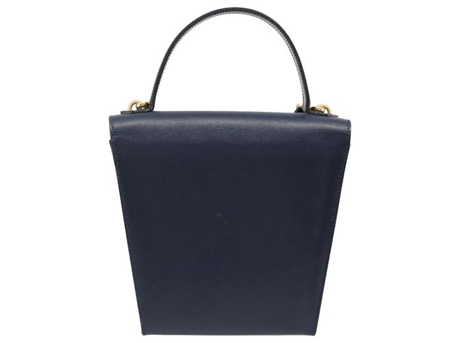 Borsa a tracolla Christian Dior in pelle 2way blu oro Auth 185936A D'oro - vista 2