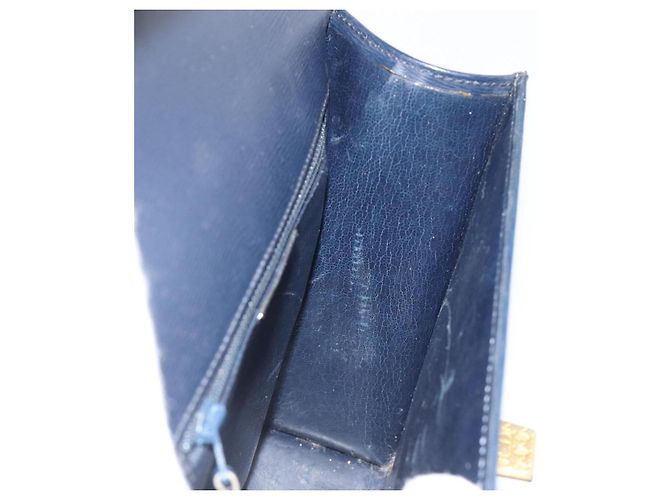 Borsa a tracolla Christian Dior in pelle 2way blu oro Auth 185936A D'oro - vista 20