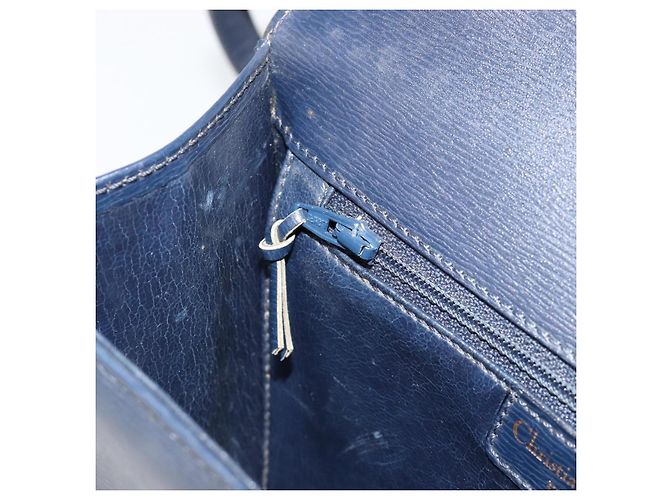 Borsa a tracolla Christian Dior in pelle 2way blu oro Auth 185936A D'oro - vista 22