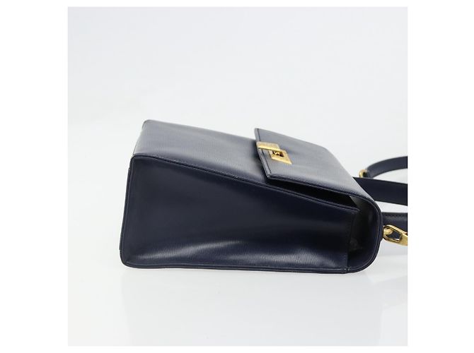 Borsa a tracolla Christian Dior in pelle 2way blu oro Auth 185936A D'oro - vista 3