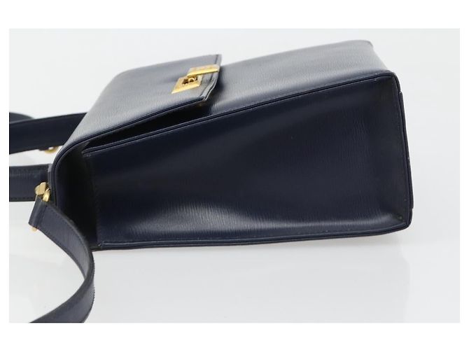 Borsa a tracolla Christian Dior in pelle 2way blu oro Auth 185936A D'oro - vista 4