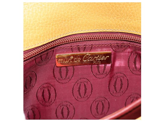 Borsa a Spalla CARTIER in Pelle Oro Giallo Auth 187380 D'oro - vista 11