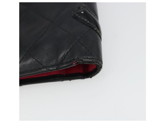 CHANEL Portafoglio Cambon Line in pelle di agnello nero CC Auth 179550 - vista 15