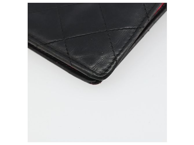CHANEL Portafoglio Cambon Line in pelle di agnello nero CC Auth 179550 - vista 16