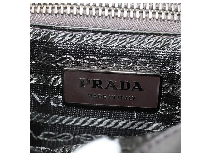 Borsa a Spalla con Catena PRADA Canvas Marrone Argento Auth 185603SM - vista 27