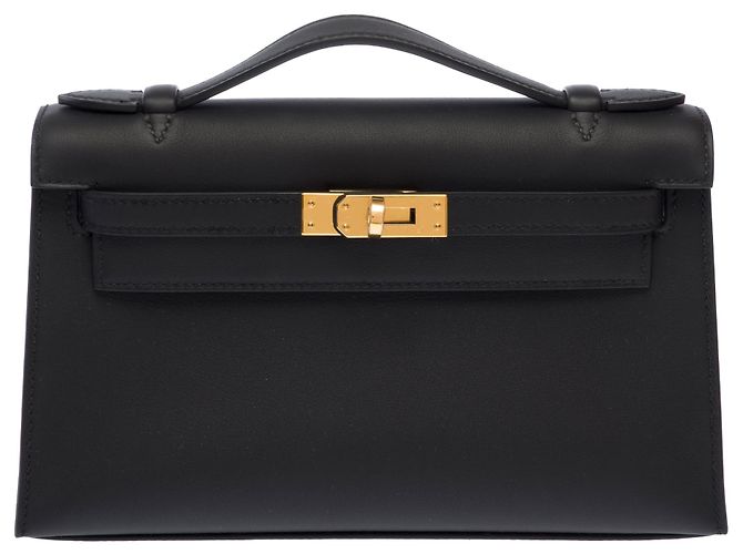 Hermès Borsa HERMES Kelly Mini in Pelle Nera - 103661 Nero - vista 3