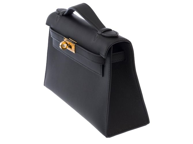 Hermès Borsa HERMES Kelly Mini in Pelle Nera - 103661 Nero - vista 5