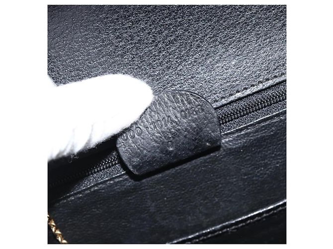 Bolsa de Ombro GUCCI Bamboo em Couro 2way Preto Ouro 000 1014 0188 Auth 187626SAV Dourado - vista 12
