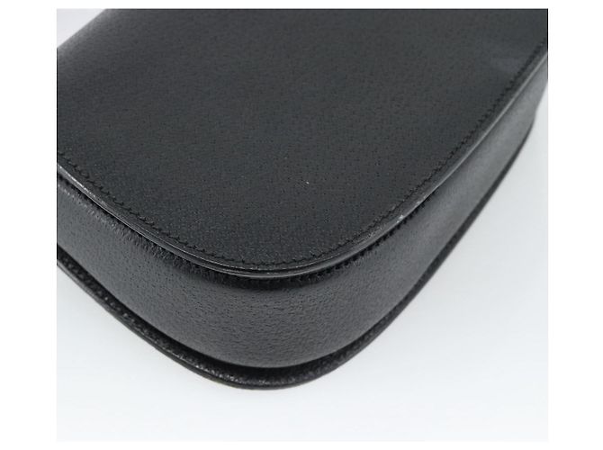 Bolsa de Ombro GUCCI Bamboo em Couro 2way Preto Ouro 000 1014 0188 Auth 187626SAV Dourado - vista 18