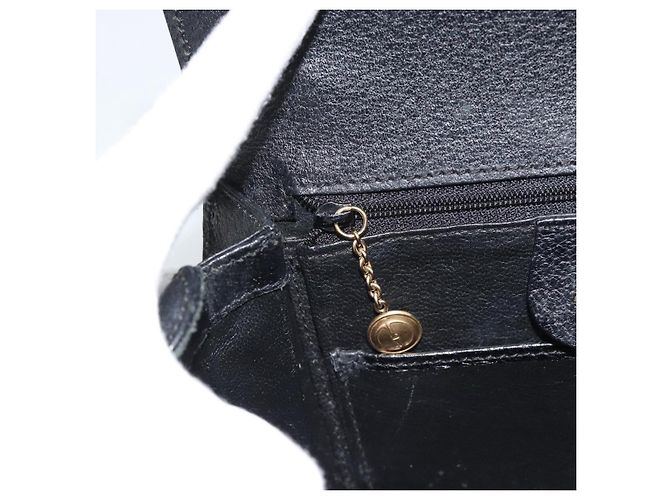 Bolsa de Ombro GUCCI Bamboo em Couro 2way Preto Ouro 000 1014 0188 Auth 187626SAV Dourado - vista 23