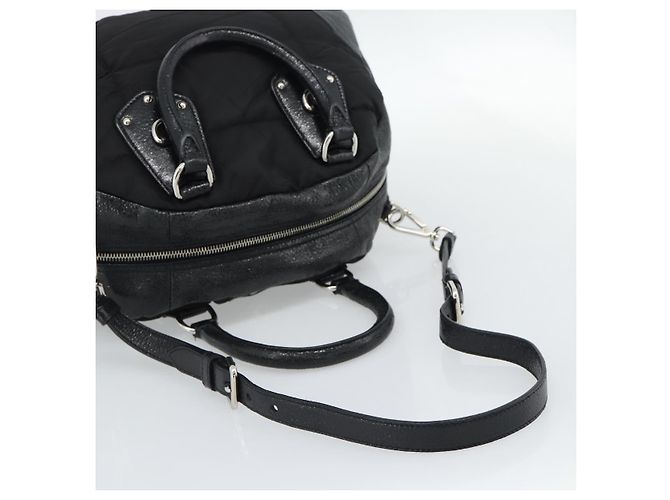 Borsa PRADA in pelle 2way Nera Argento Auth 186264A Nero - vista 10