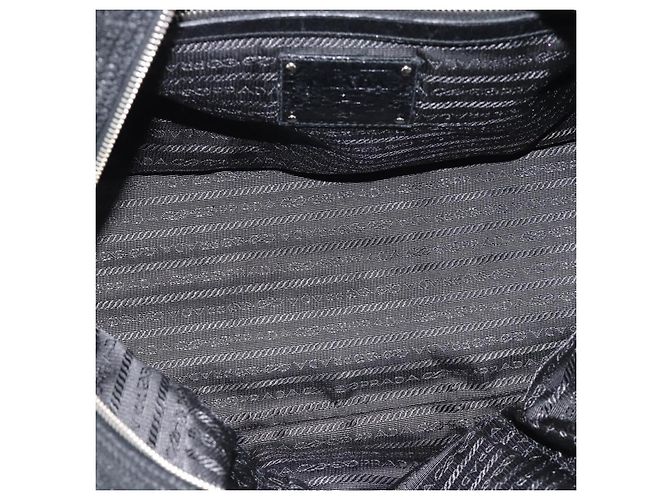 Borsa PRADA in pelle 2way Nera Argento Auth 186264A Nero - vista 11