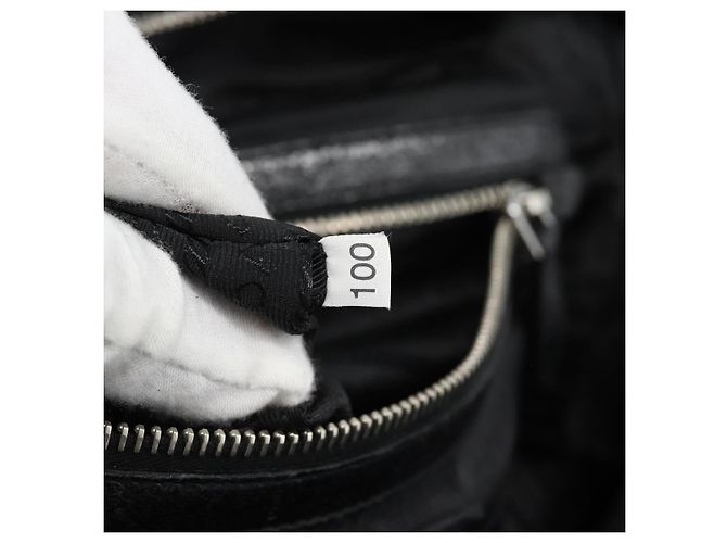 Borsa PRADA in pelle 2way Nera Argento Auth 186264A Nero - vista 12