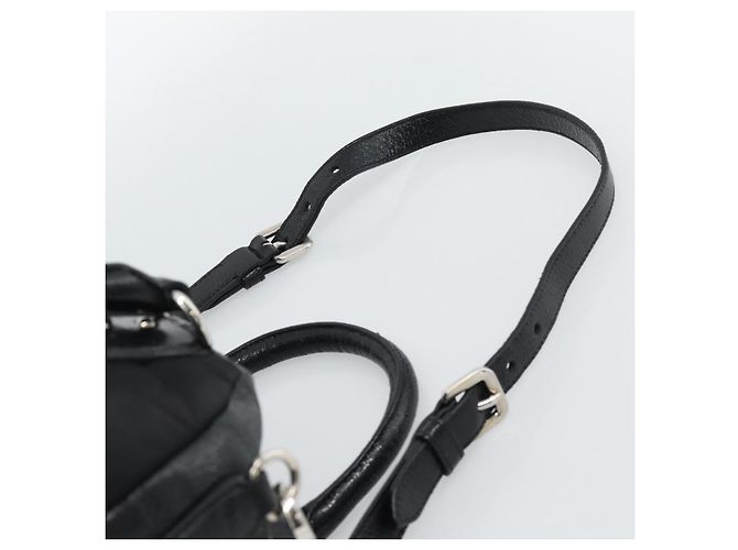 Borsa PRADA in pelle 2way Nera Argento Auth 186264A Nero - vista 16