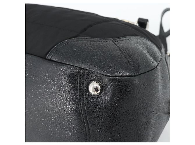 Borsa PRADA in pelle 2way Nera Argento Auth 186264A Nero - vista 17