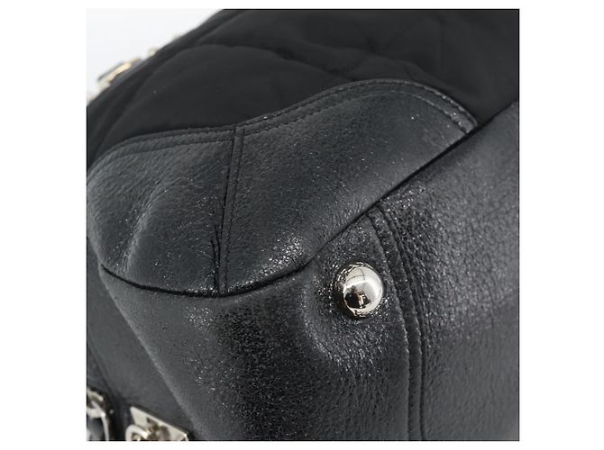 Borsa PRADA in pelle 2way Nera Argento Auth 186264A Nero - vista 18