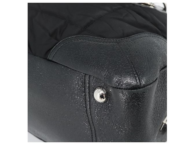 Borsa PRADA in pelle 2way Nera Argento Auth 186264A Nero - vista 19