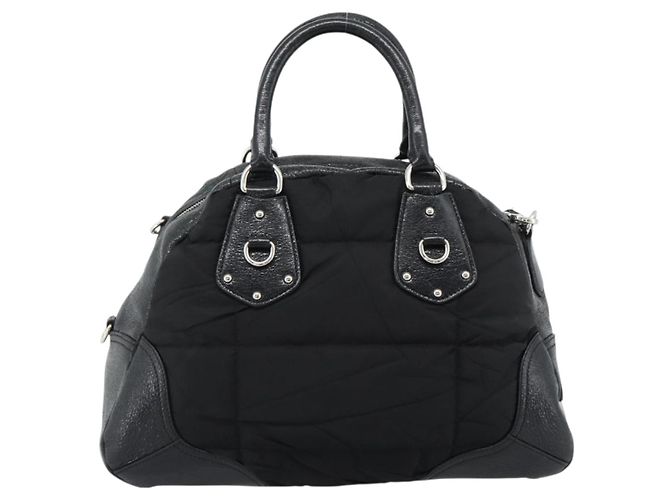Borsa PRADA in pelle 2way Nera Argento Auth 186264A Nero - vista 2