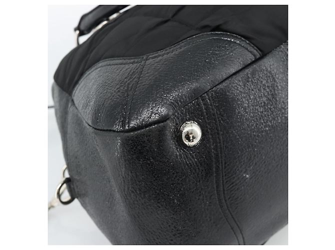 Borsa PRADA in pelle 2way Nera Argento Auth 186264A Nero - vista 20