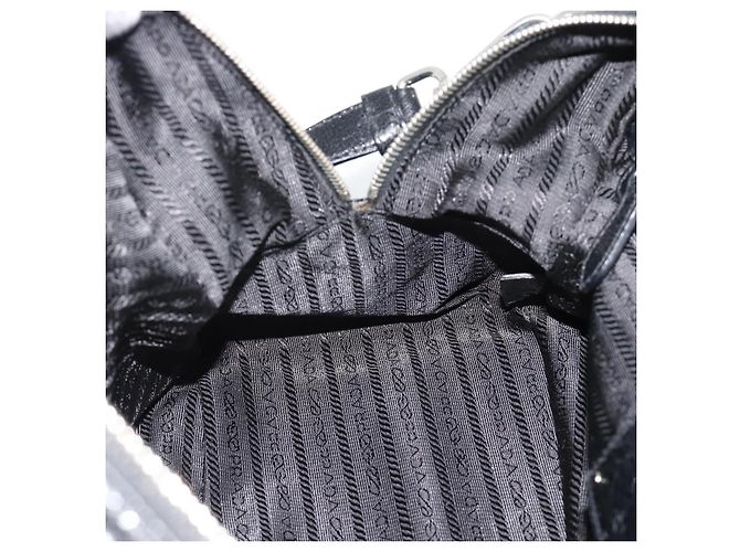 Borsa PRADA in pelle 2way Nera Argento Auth 186264A Nero - vista 23