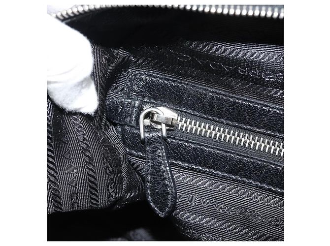 Borsa PRADA in pelle 2way Nera Argento Auth 186264A Nero - vista 24