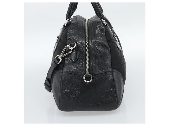 Borsa PRADA in pelle 2way Nera Argento Auth 186264A Nero - vista 4