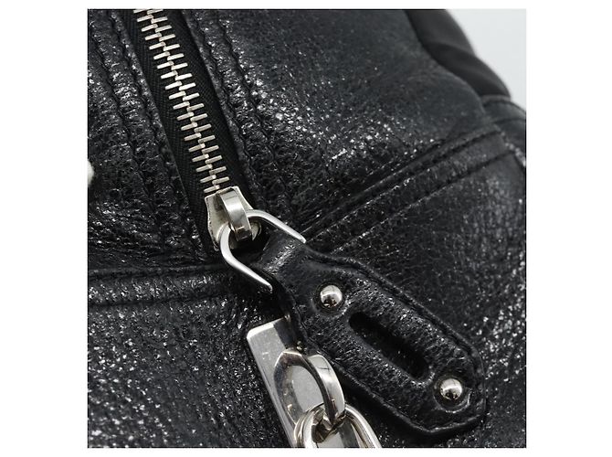 Borsa PRADA in pelle 2way Nera Argento Auth 186264A Nero - vista 6