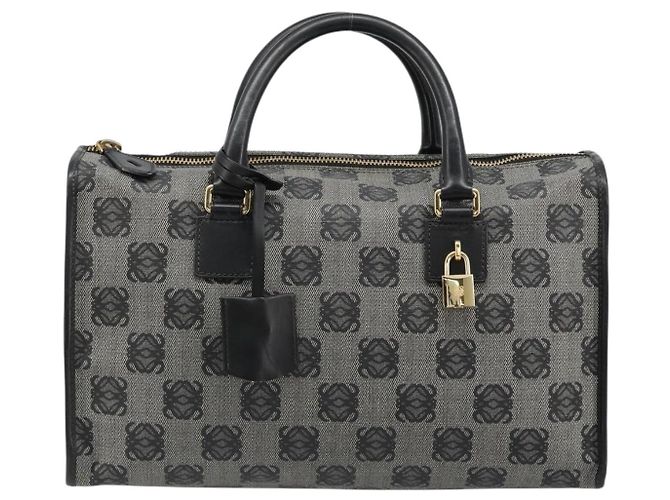 Borsa LOEWE Anagram Amazona 36 in PVC Nero Oro Auth 186081A D'oro - vista 13