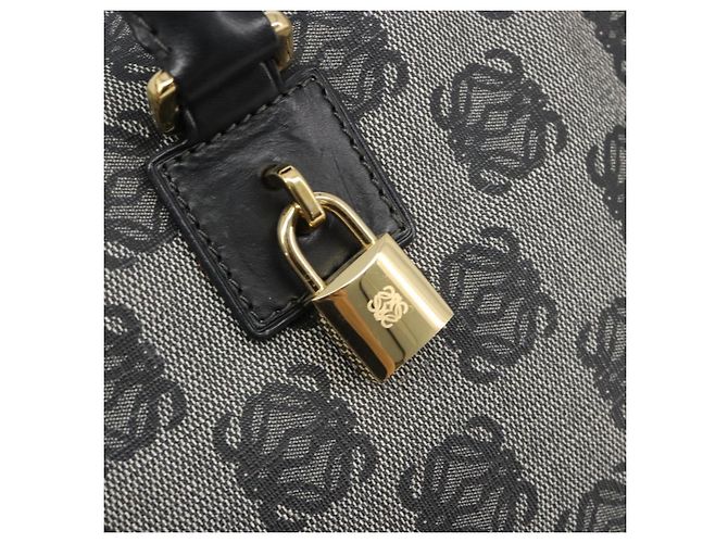 Borsa LOEWE Anagram Amazona 36 in PVC Nero Oro Auth 186081A D'oro - vista 17