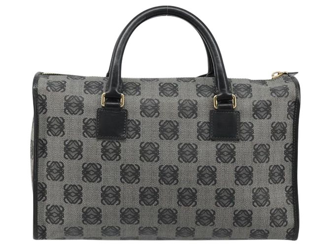 Borsa LOEWE Anagram Amazona 36 in PVC Nero Oro Auth 186081A D'oro - vista 2