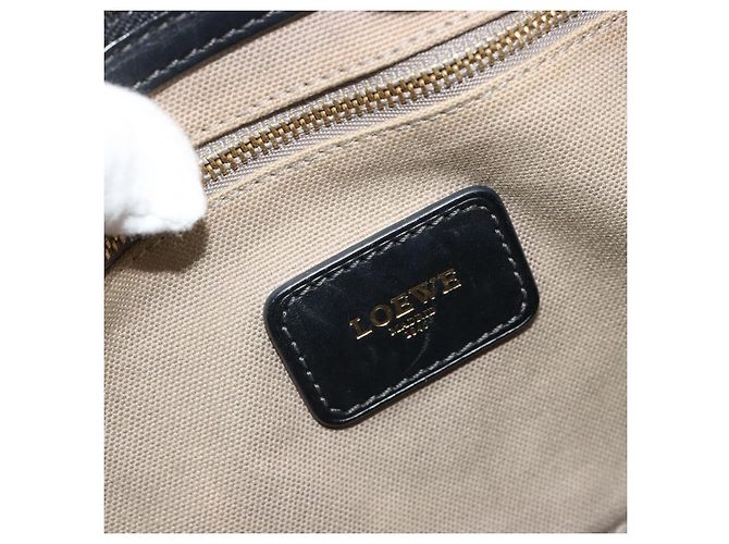 Borsa LOEWE Anagram Amazona 36 in PVC Nero Oro Auth 186081A D'oro - vista 20