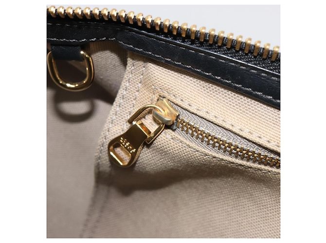 Borsa LOEWE Anagram Amazona 36 in PVC Nero Oro Auth 186081A D'oro - vista 23