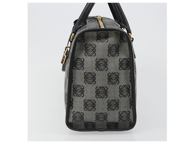 Borsa LOEWE Anagram Amazona 36 in PVC Nero Oro Auth 186081A D'oro - vista 3