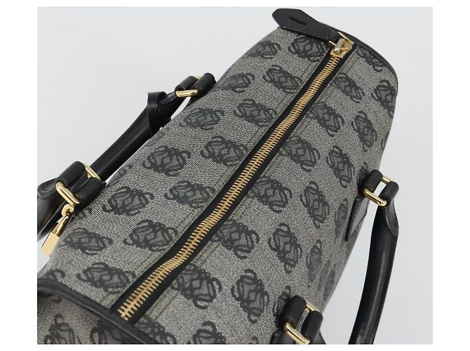 Borsa LOEWE Anagram Amazona 36 in PVC Nero Oro Auth 186081A D'oro - vista 6